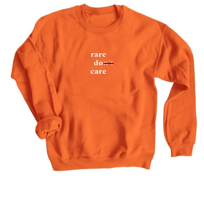 Orange Rare Do Care crew sweatshirt