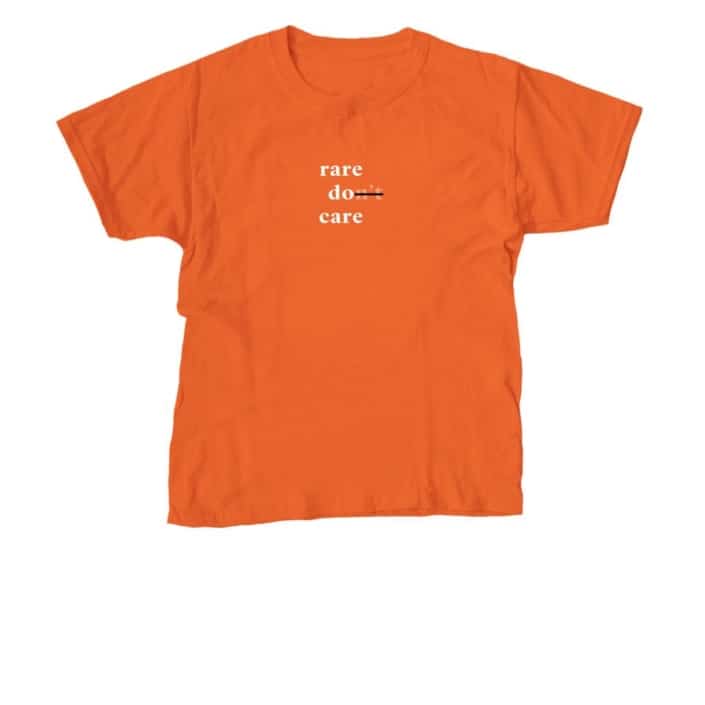 Orange Rare Do Care kids shirt