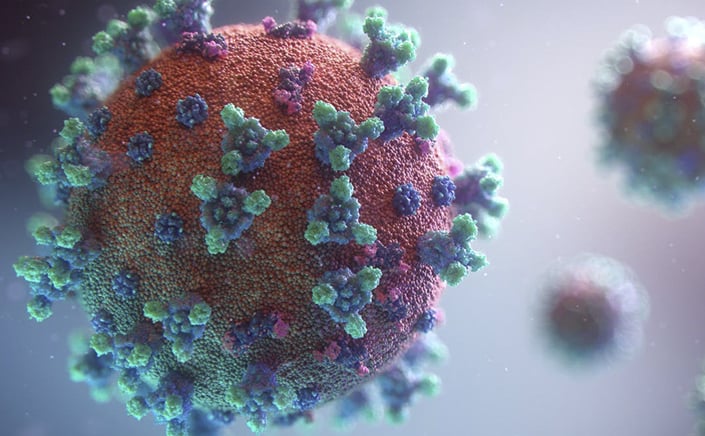Up close picture of COVID-19 virus
