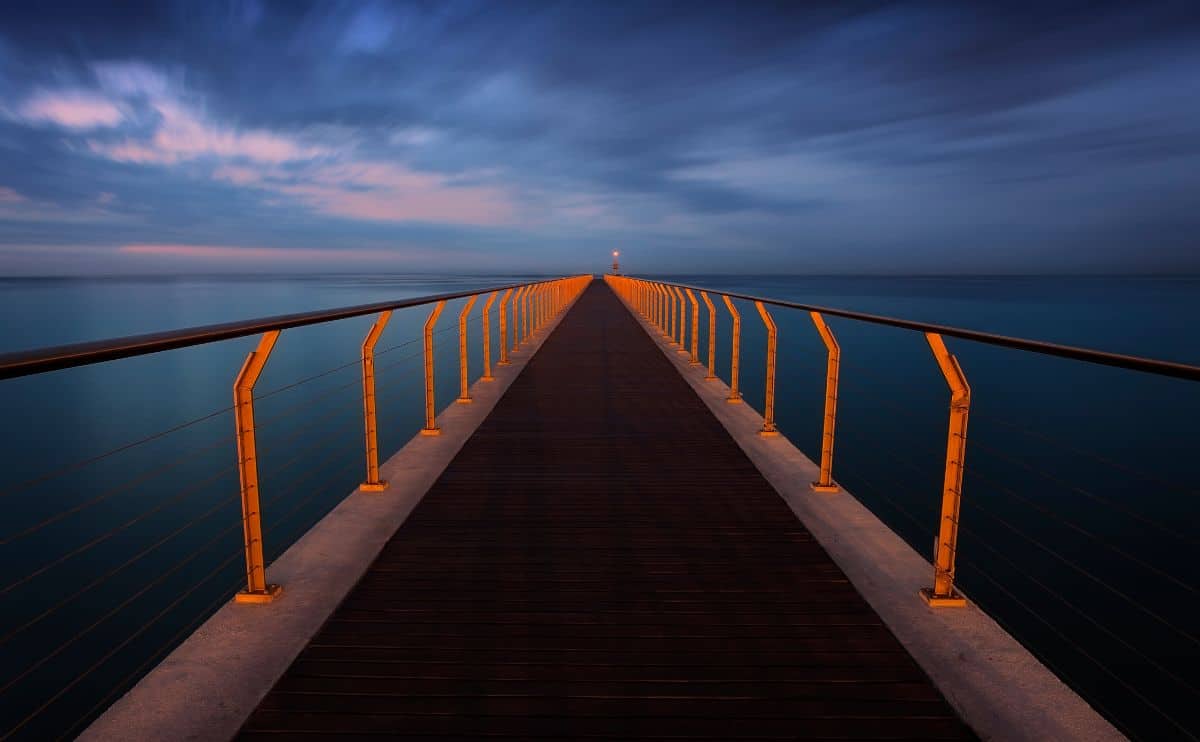 Picture of a pier going off into the horizon